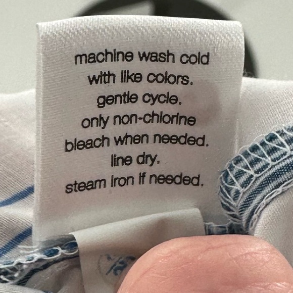 Elizabeth and James button down top size L blue white stripes old money preppy - Picture 11 of 12